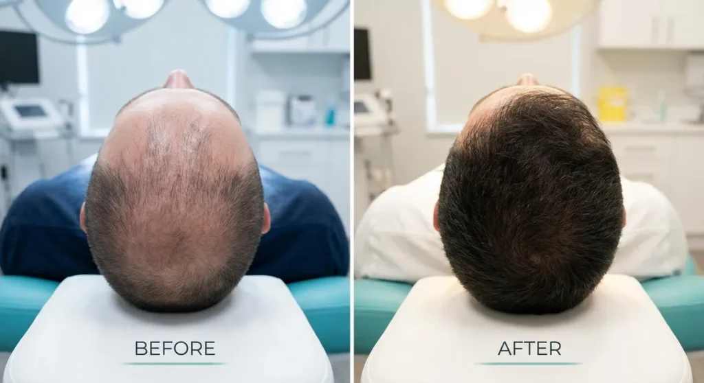 Before and after FUE hair transplant results